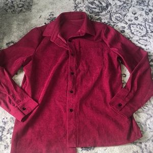 Red light corduroy button down
